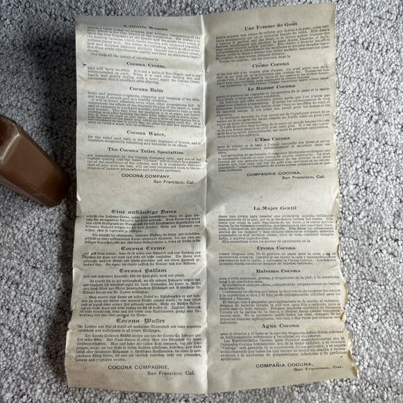 COLORFUL pre - 1886 COCONA BALM bottle SAN FRANCISCO all original LABEL CONTENTS - Picture 8 of 10